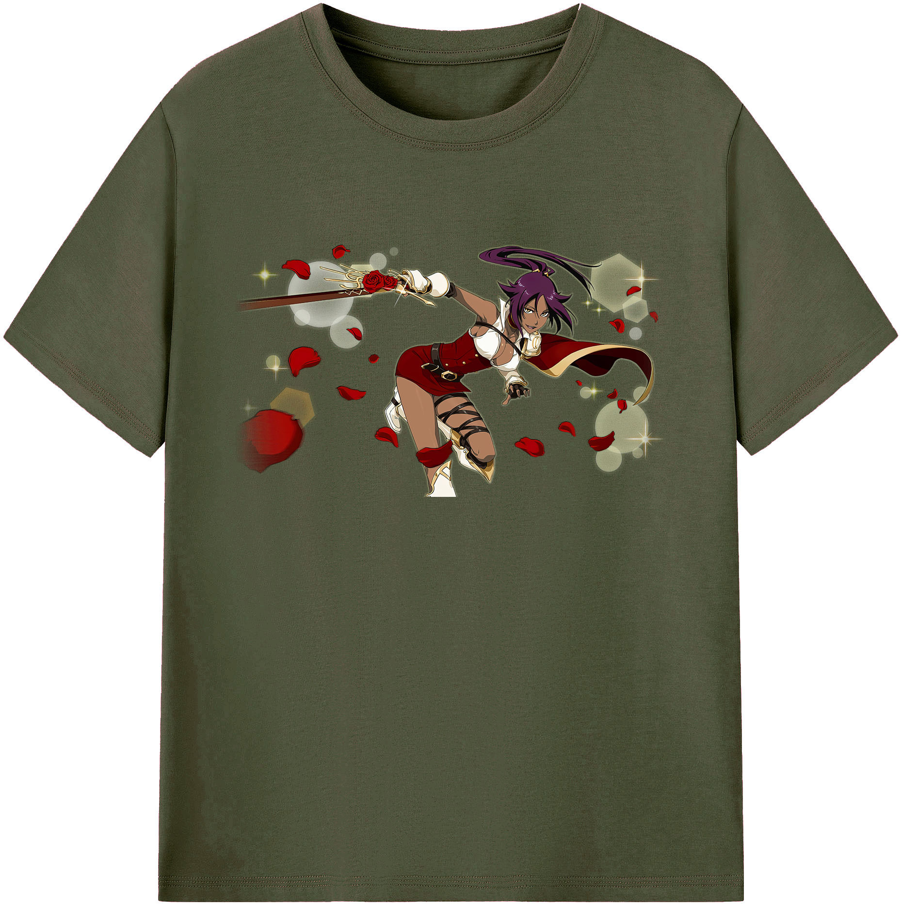 （画像用） ブリーチ 四楓院 夜一（しほういん よるいち） BLEACH Shihouin Yoruichi 綿100％ メンズ半袖Tシャツ｜肌触りやわらか＆通気性